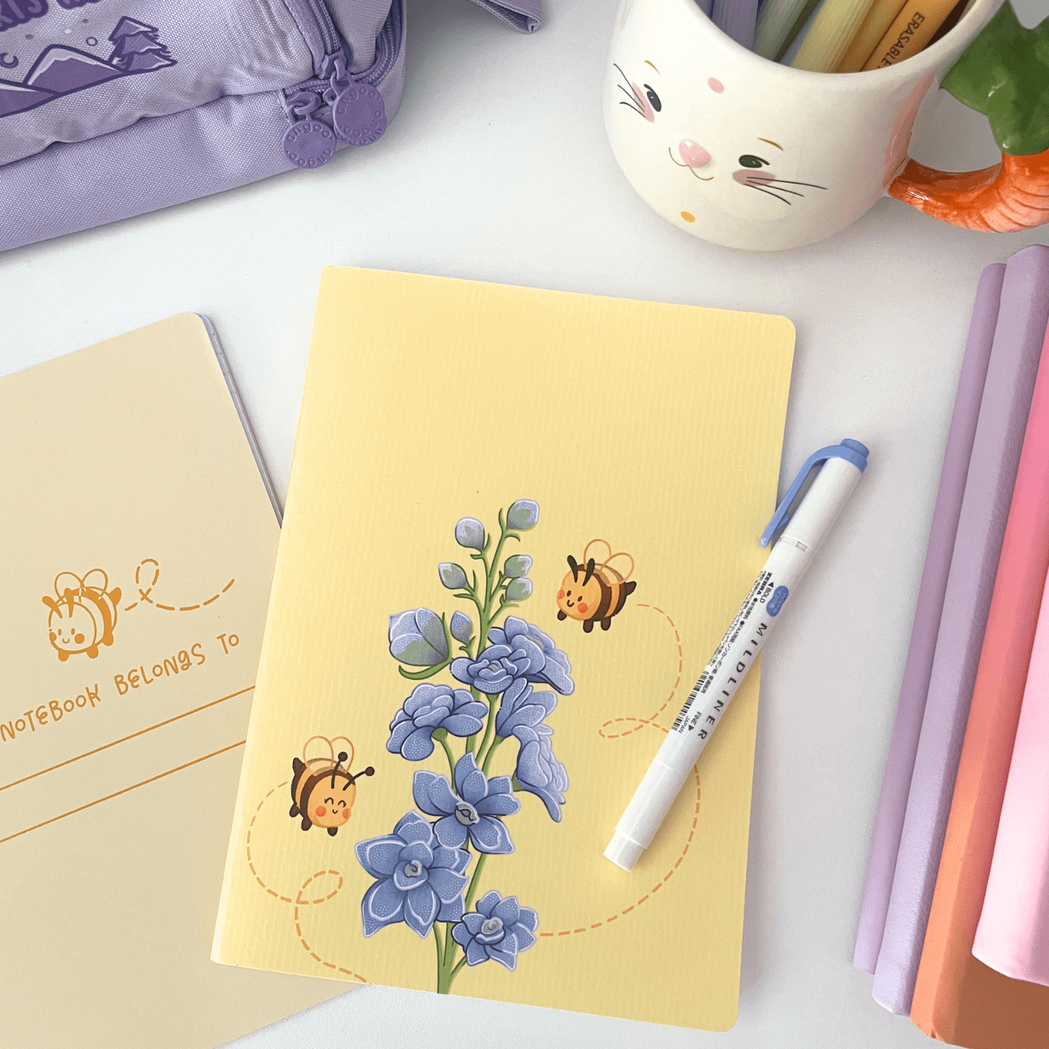 A5 Soft Cover Yellow Bee Notebook